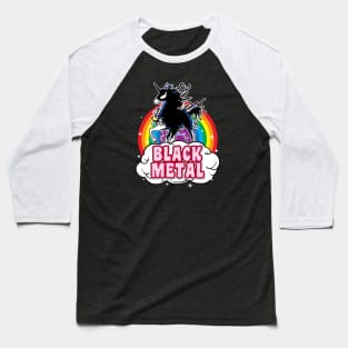 Black Metal Unicorn Baseball T-Shirt